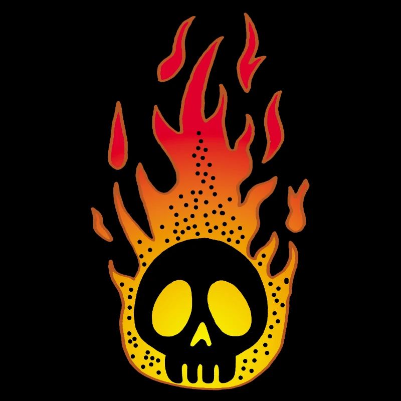Stilisierter Flammender Schädel