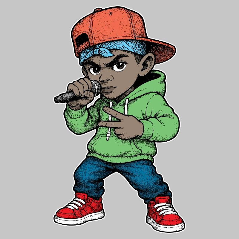 Junger Rapper-Junge mit Mikrofon