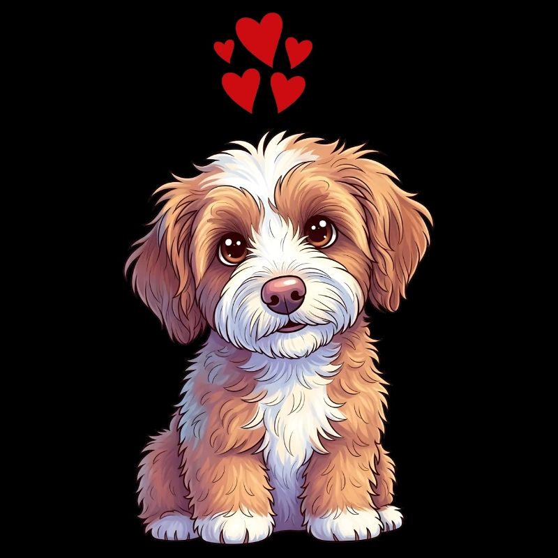 Tirage de dessins animés de Cœurs de chiot