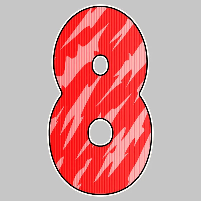 Number 8 Number Eight Motif Red Pattern