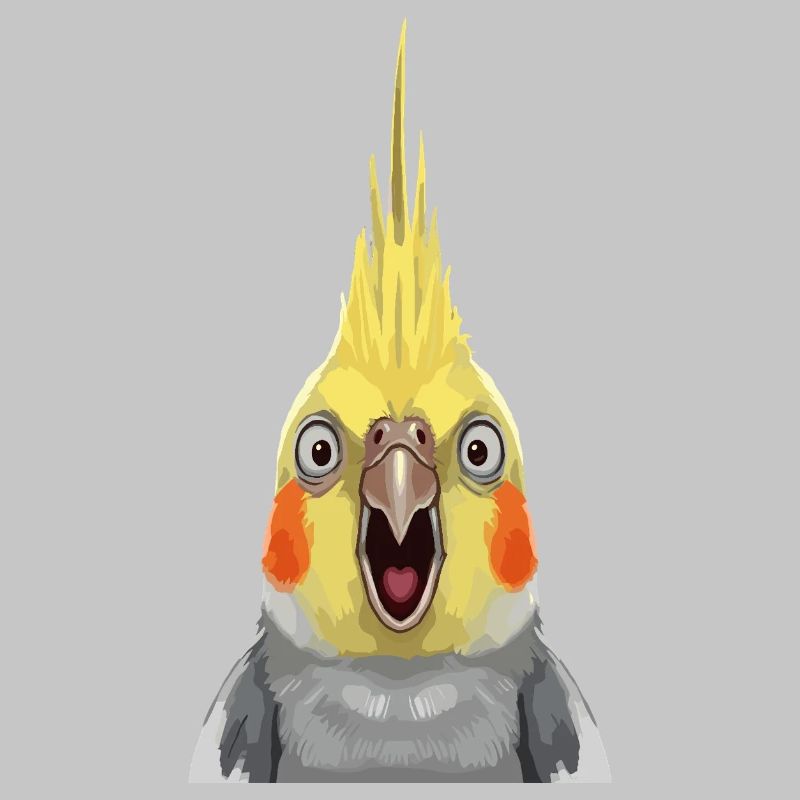 Estampe pop expressive de calopsitte