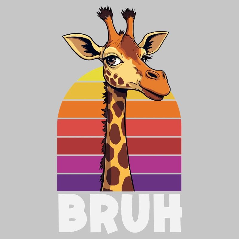 Bruh Giraffe Retro Sunset Meme