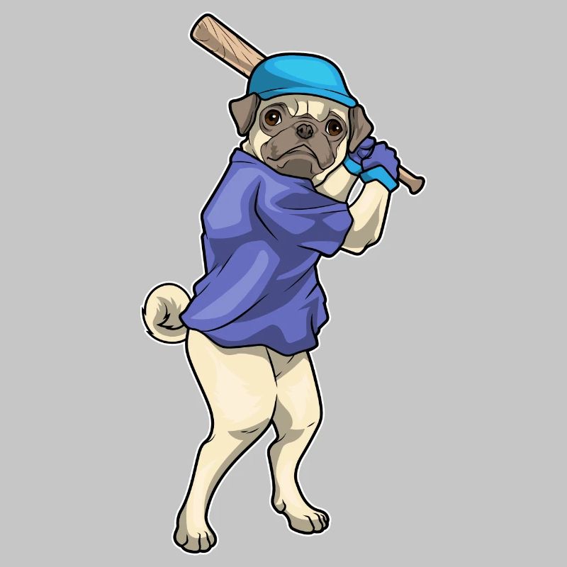 Mops Baseball Baseballschläger