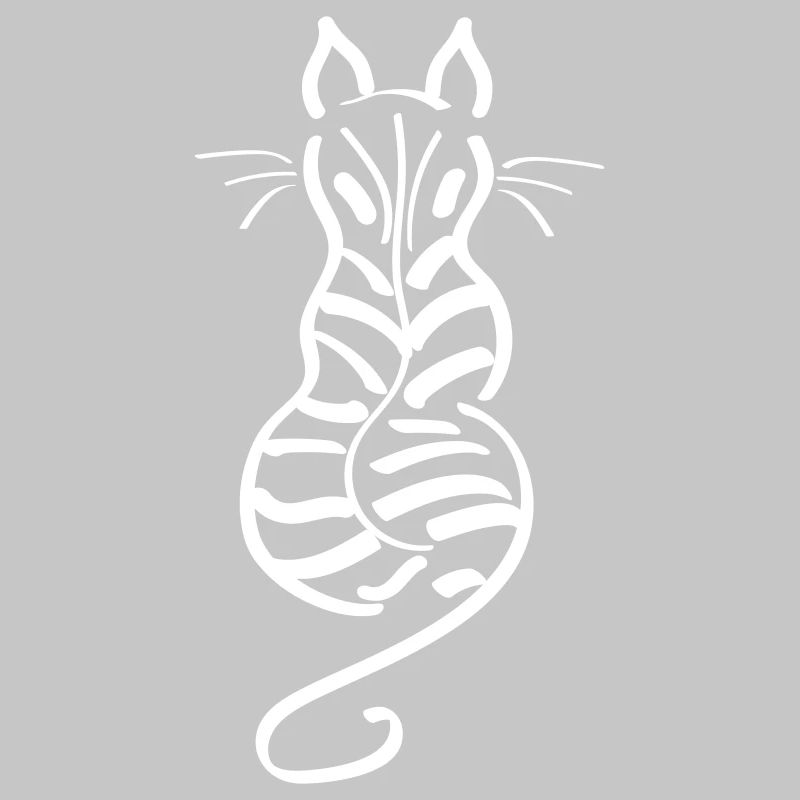Cat Minimalist Line Back Stripe Tiger