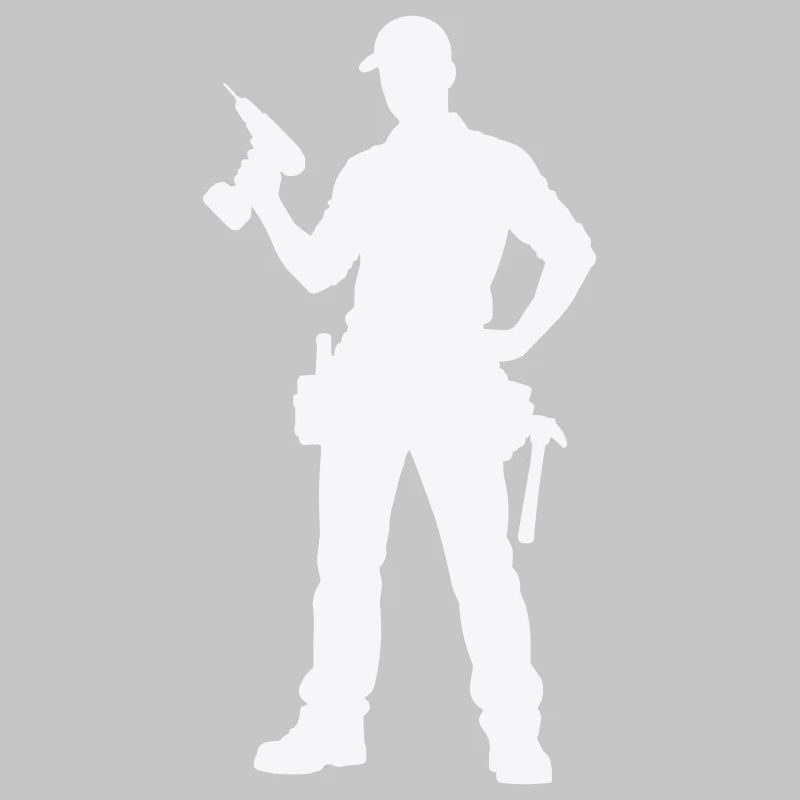 Craftsman silhouette with tools