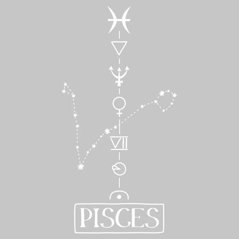 Pisces - Pisces Zodiac - white