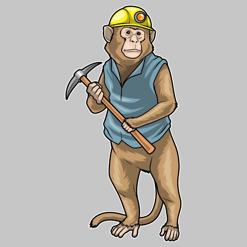 Monkey Miner Pioche Exploitation minière