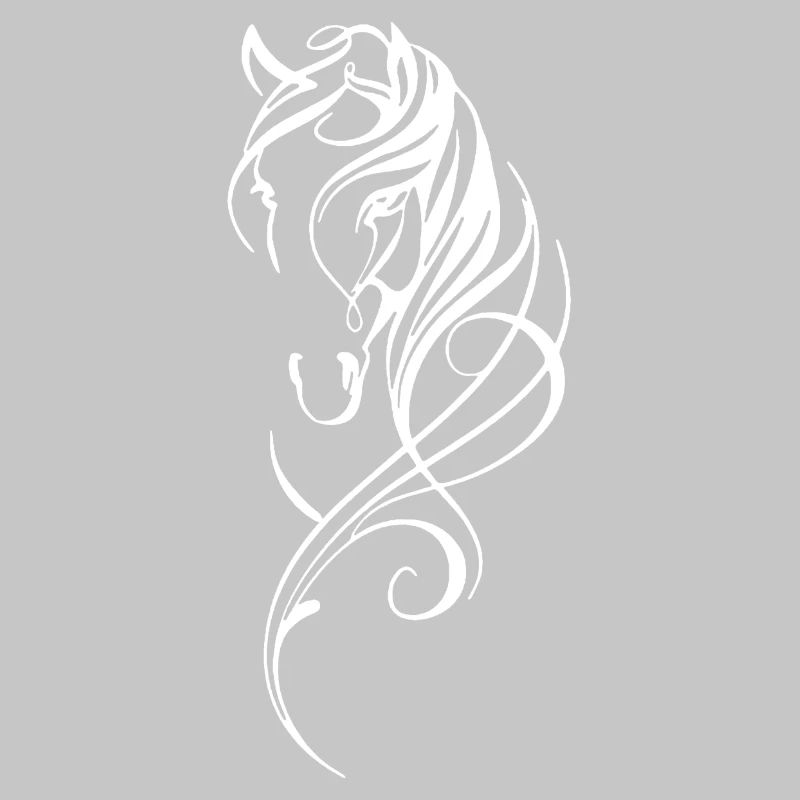 Cheval abstrait blanc