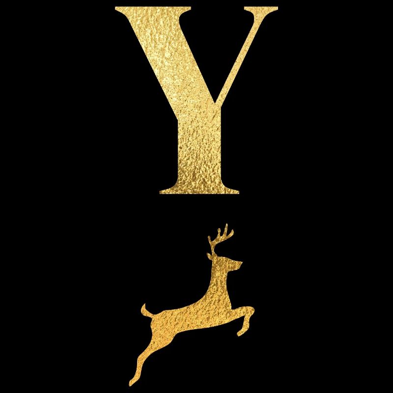 Buchstabe und goldener Hirsch - Geschenkidee