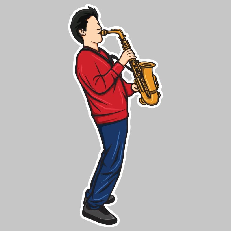 Funny saxophone boy