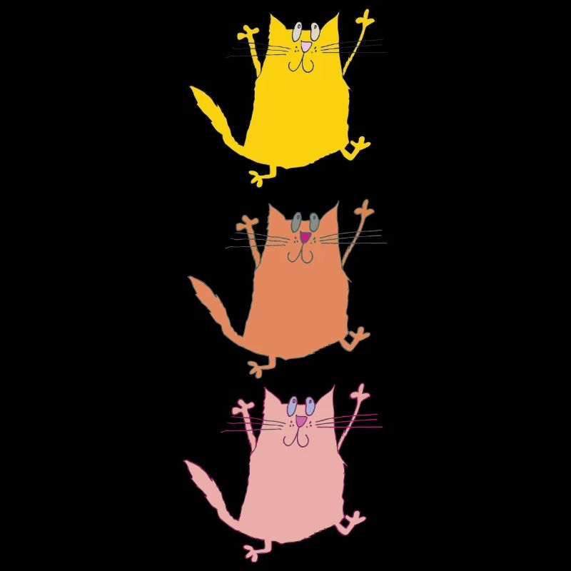 Trio de chats en danse