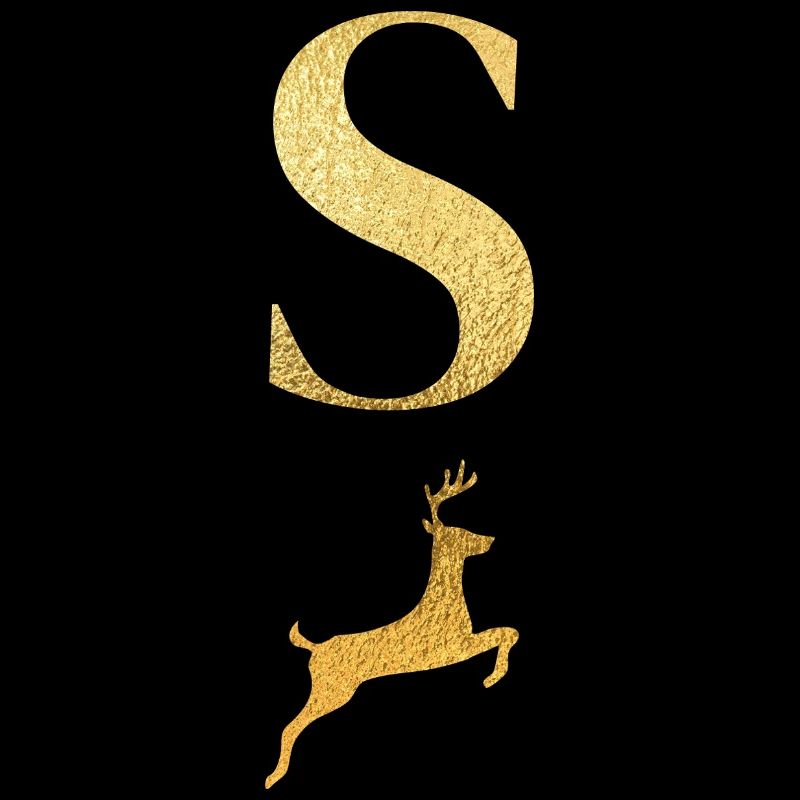 Letter s golden deer - gift idea