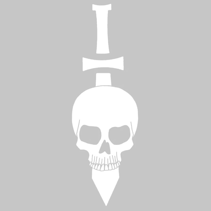 Crâne blanc et épée