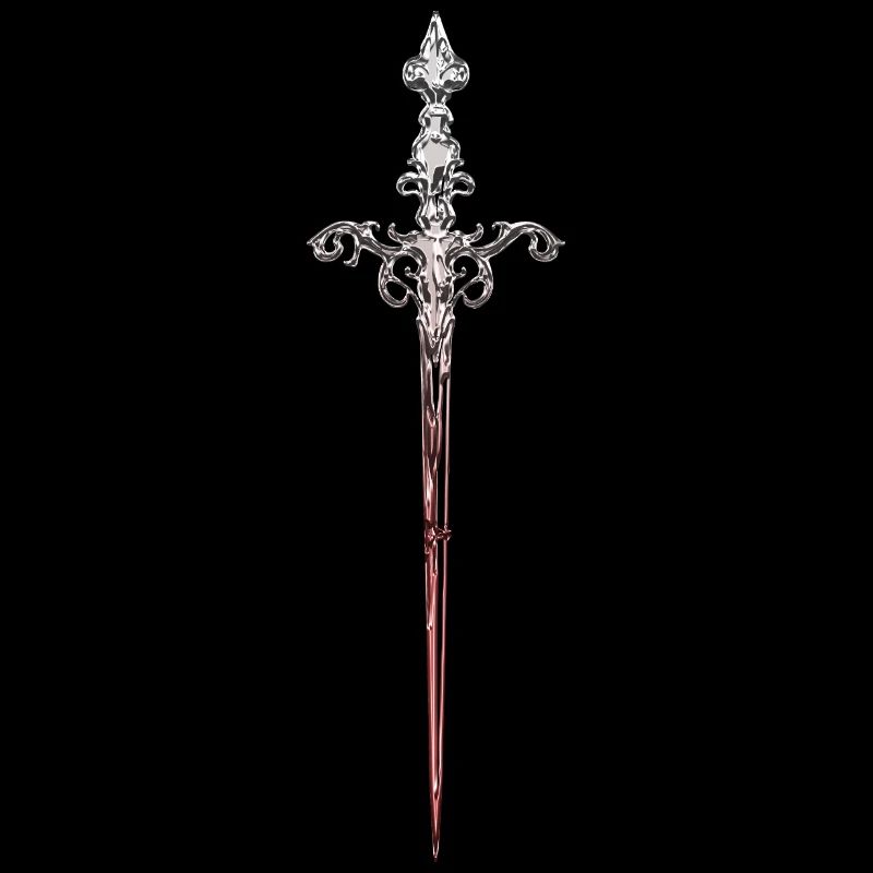 Steel silver sword, gothic medieval