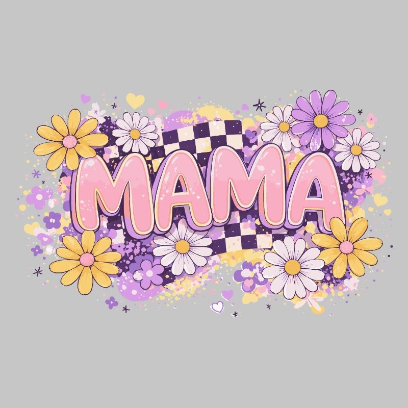 MAMA Damier Rétro et Fleurs Pastel | Chic