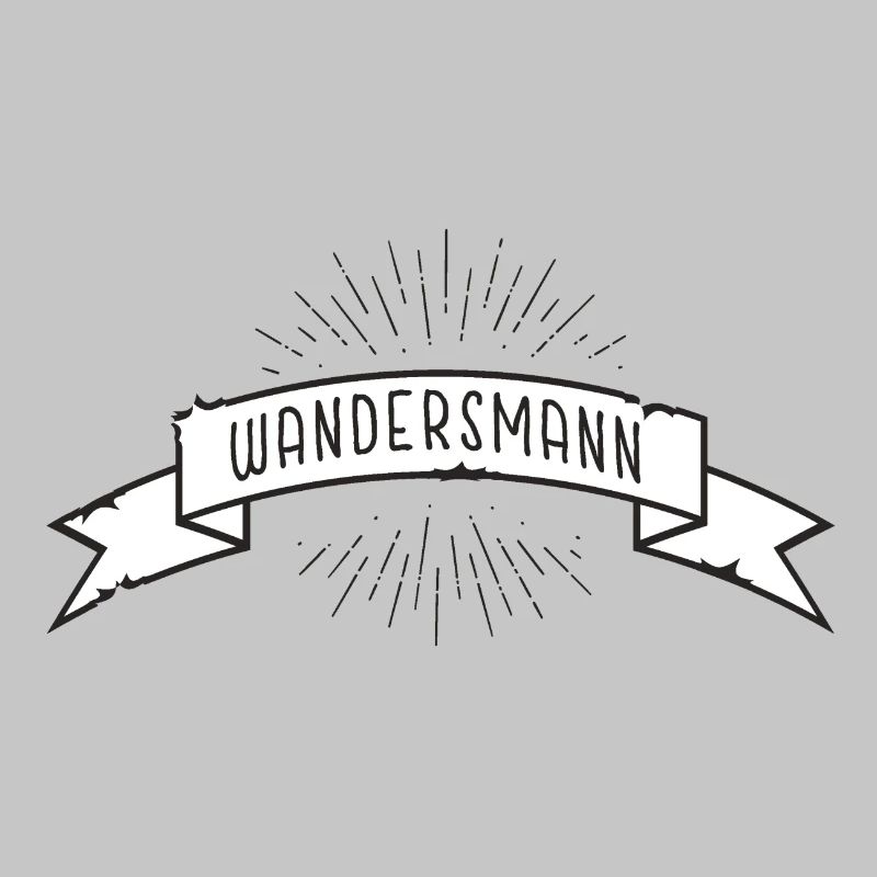 Wandersmann Banderole Schleife mit Strahlen