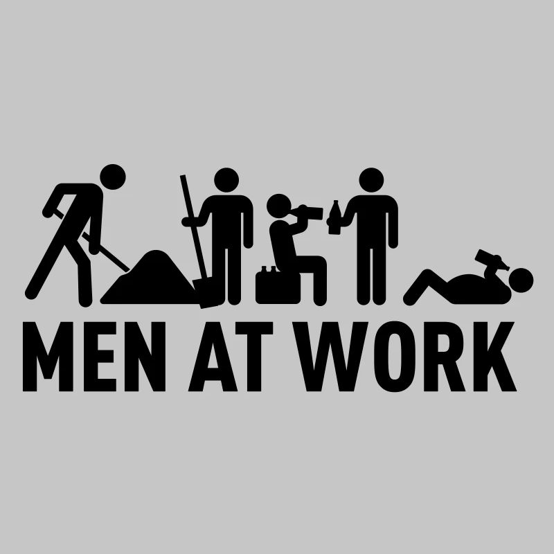 men at work - construction area - worker hard