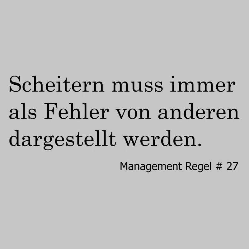 Scheitern immer auf andere Schieben