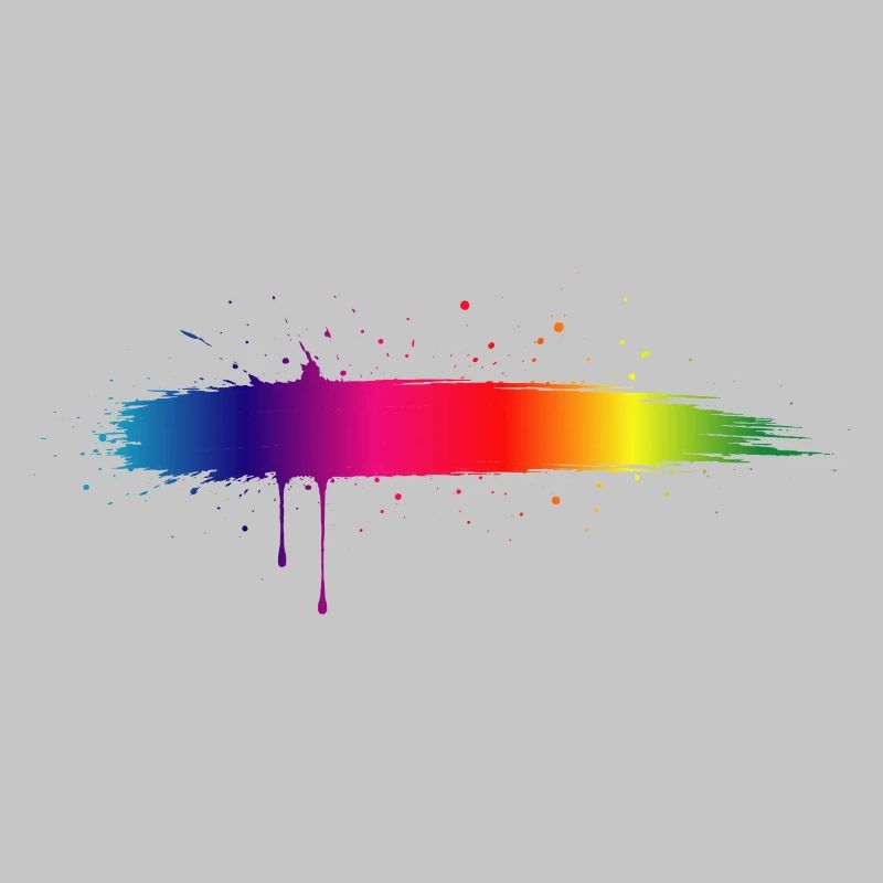 Rainbow Brush Stroke Gradient Splash