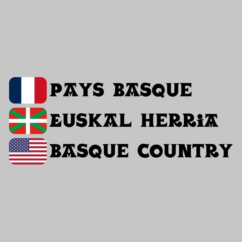 Pays Basque : drapeaux Français, Basque, Américain