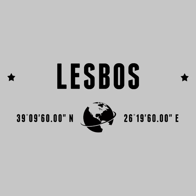 Lesbos Stylized Geographical Coordinates