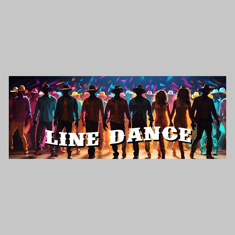 Line dance group dancing