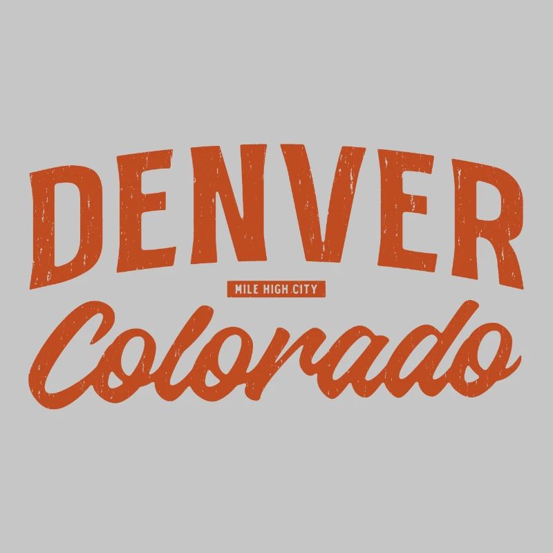 Denver Colorado Retro Script Logo