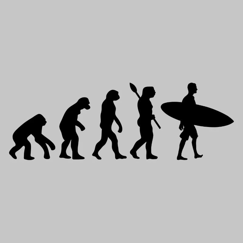Surfer Funny Human Evolution