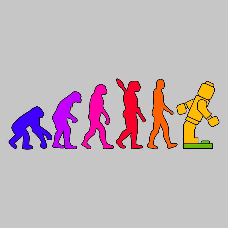 Klemmbaustein Evolution Menschheit Noppenbaustein