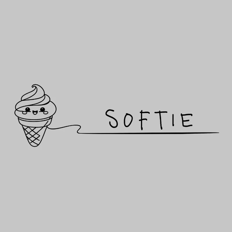 Softie Süßes Softeis Doodle Line Art