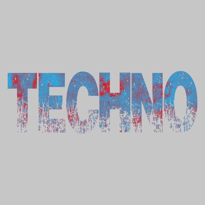 Techno Distressed Text Art