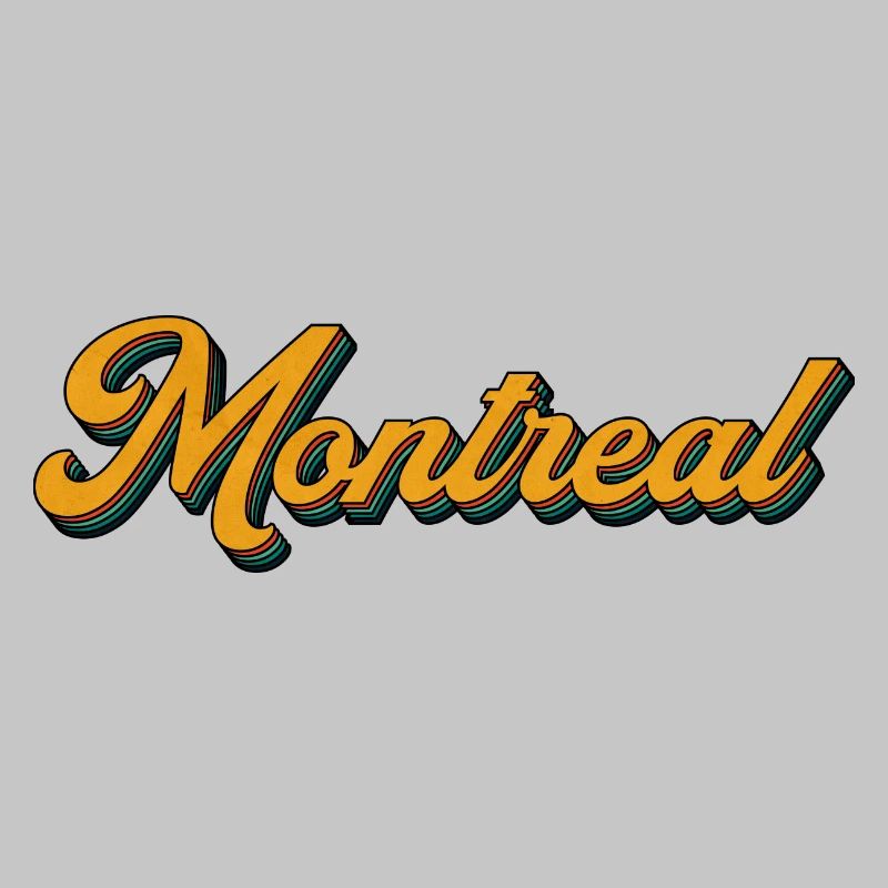 Montréal Retro Script Multicolore Shadow