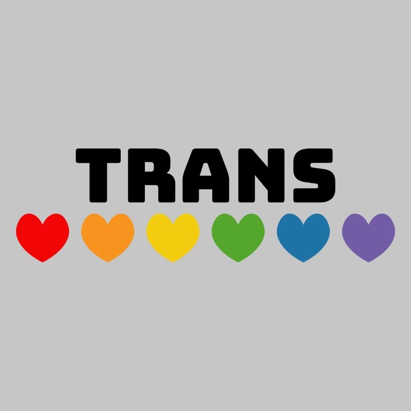 Regenbogenherzchen Trans schwarz