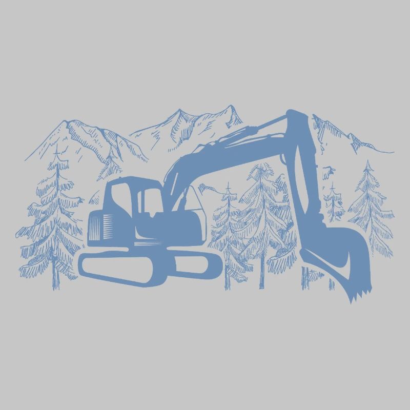 Excavatrice Silhouette Construction Equipment Operator Work