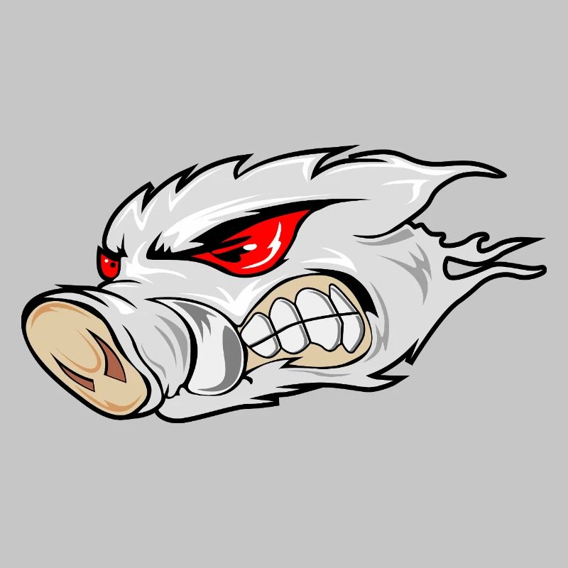 Feuriges Wildschweinkopf-Emblem
