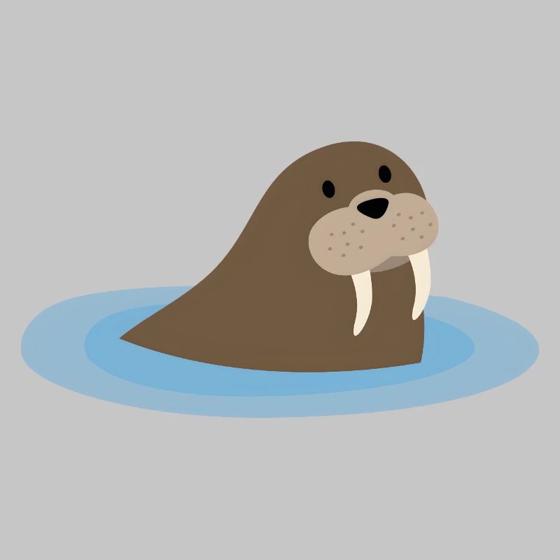 Süßes Walross im Wasser – Kawaii Comic Design