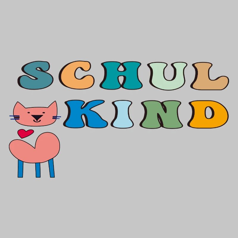 Schulkind Katze Herz