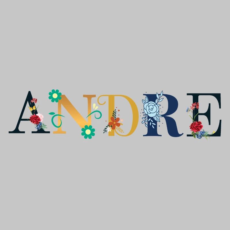 ANDRE Name mit Blumen geschmückt