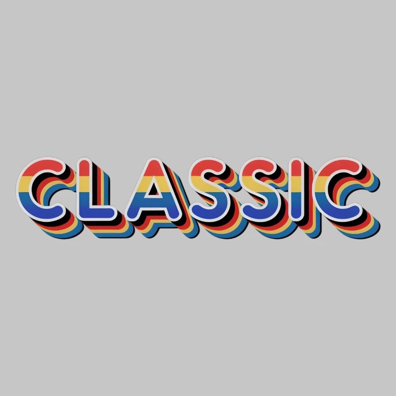 Klassischer Regenbogen-Retro-Text