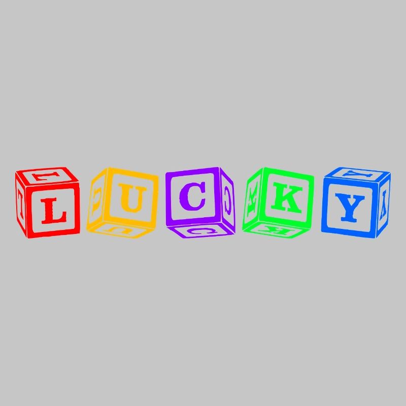 Lucky – Conception colorée de lettres en cube 3D