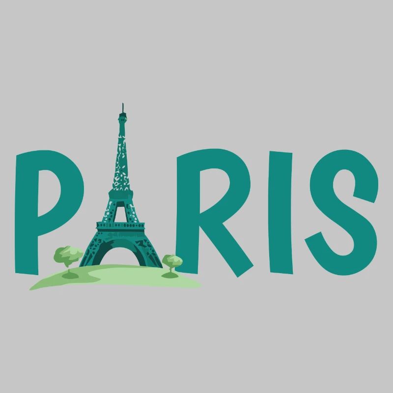 Paris Skyline with Eiffel Tower Illustration