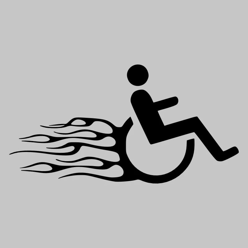 Rollstuhlsymbol mit Flammen *