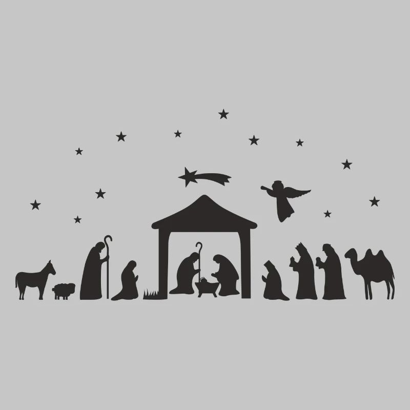 Weihnachtskrippe Silhouette Krippenszene