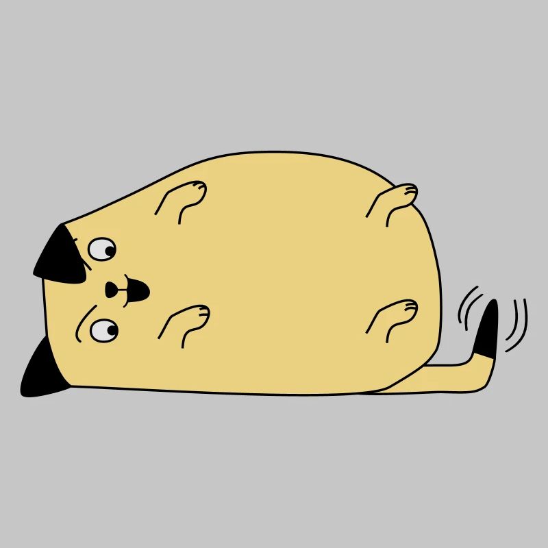 Chien regarde sa queue