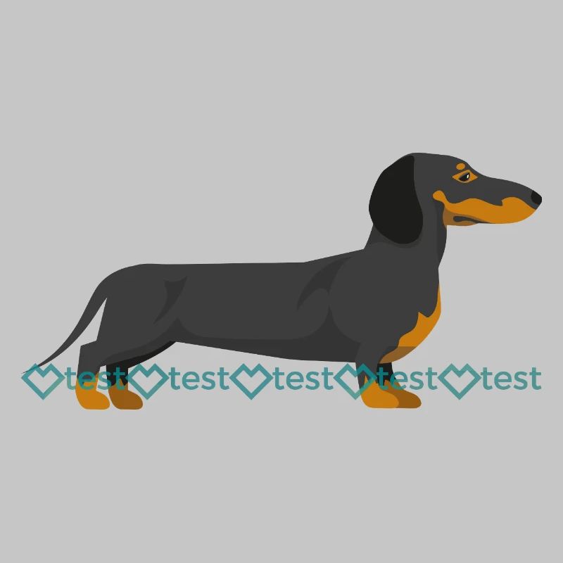 Dachshund silhouette with watermark pattern