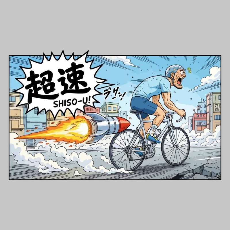 Hypervelocity Cyclist with Rocket Burst