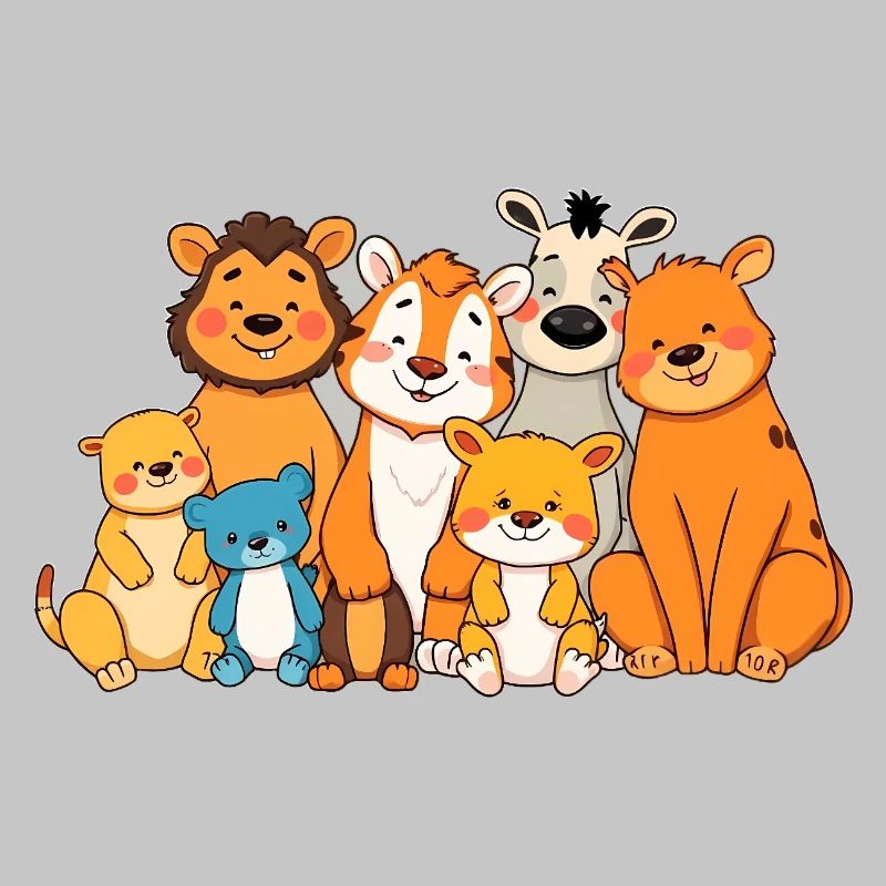 Playful Animal Family Comic Design