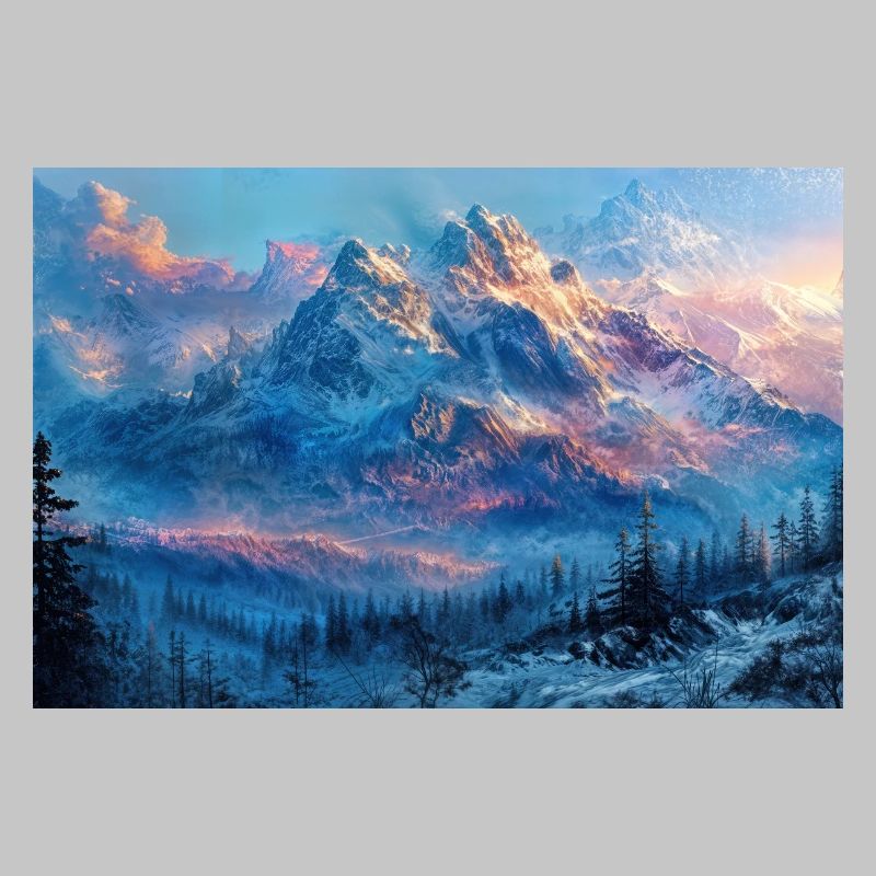 Illustration einer Gebirgslandschaft
