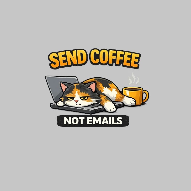 Send Coffee Not Emails Cat – Funny Work Shirt