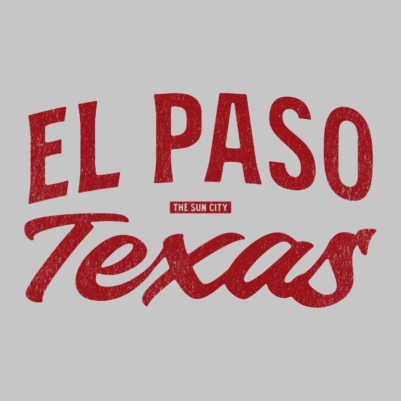 El Paso Texas Retro Script